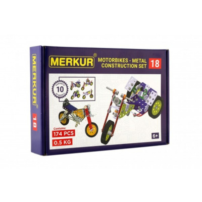 Merkur Toys Stavebnice MERKUR 018 Motocykly 10 modelů 26x18x5cm