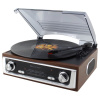 Soundmaster PL196H Gramofon, rádio, 33/45/78 ot., FM/FM-ST, retro design, černo-hnědý PL196H
