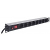 Intellinet 19" 1U Rackmount 8-Way Power Strip - German Type, rozvodný panel, 8x DE zásuvka, 3m kabel