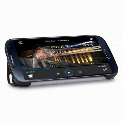 Pouzdro Puro polohovací flipové Zeta Samsung Galaxy S4 i9505 černé