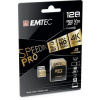 Paměťová karta SpeedIN, microSDXC, 128GB, UHS-I/U3/V30/A2, 100/95 MB/s, adaptér, EMTEC ECMSDM128GX 245209