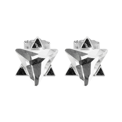 JSB bijoux s.r.o. Náušnice puzety z bižuterní slitiny dva trojúhelníky ve tvaru hvězdy s krystalem Swarovski Crystal