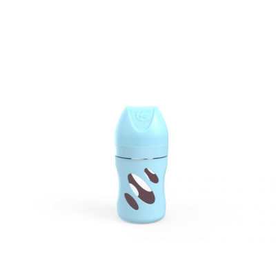 Twistshake Kojenecká láhev skleněná 180 ml Anti-Colic Modrá