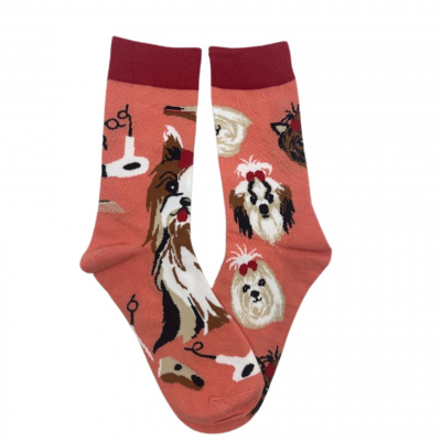 Růžové ponožky psí salon