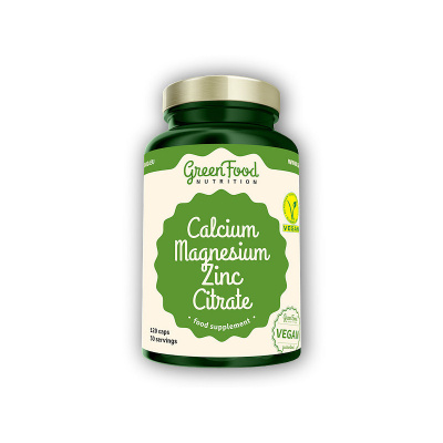 GreenFood Nutrition Calcium Magnesium Zinc citrate 120 kapslí + volitelný dárek