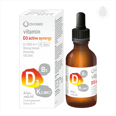 Vitamin D3 Active Synergy kapky 25 ml - Ovonex (Vitamín D3 v kapkách doplněný o další důležité vitamíny na 45 dnů)