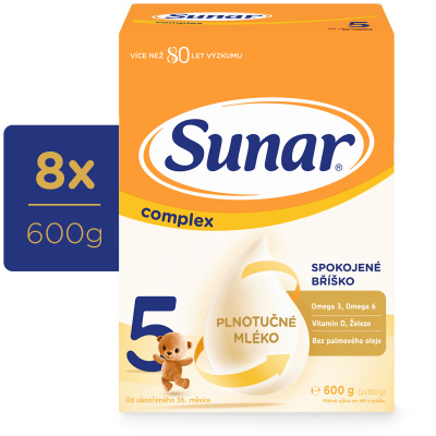 Sunar Complex 5 dětské mléko, 8 x 600 g