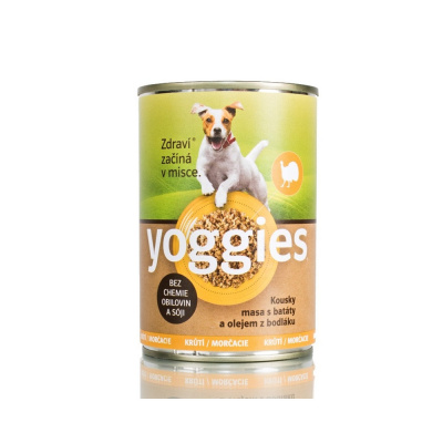 Yoggies s.r.o. Krůtí konzerva pro psy s batáty a bodlákovým olejem Yoggies 400 g