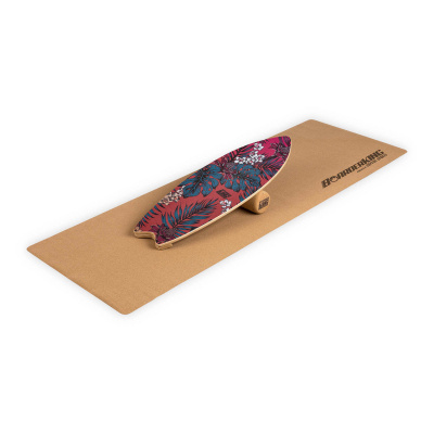 BoarderKING Indoorboard Wave, balanční deska, podložka, válec, dřevo/korek (FIA2-WaveBotanical)