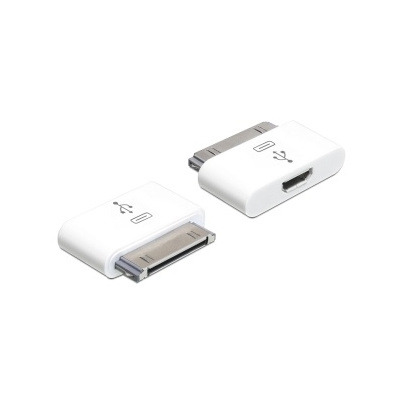 Delock nabíjecí a datový adaptér pro IPhone/IPod 30 pin, samec > USB micro-B, samice | 65357