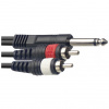 Stagg SYC3/P2CM E, propojovací kabel 2x RCA - Jack 6,3 mm stereo, 3m