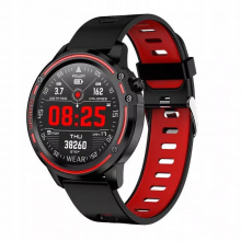 Odolné chytré hodinky panske Jordan Kerr (Smartwatch), červené hodinky Silikonový řemínek