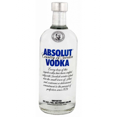 Absolut Blue 40 % 0,5 l (holá láhev)