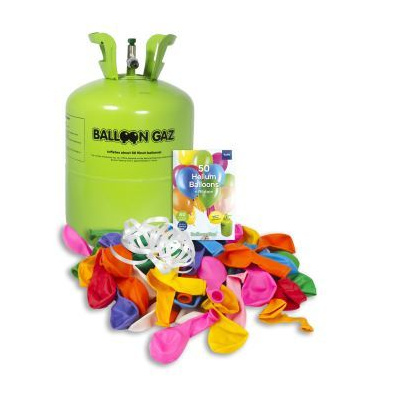 BALLOONGAZ helium do balonků, jednorázová nádoba 420 l + 50 balónků