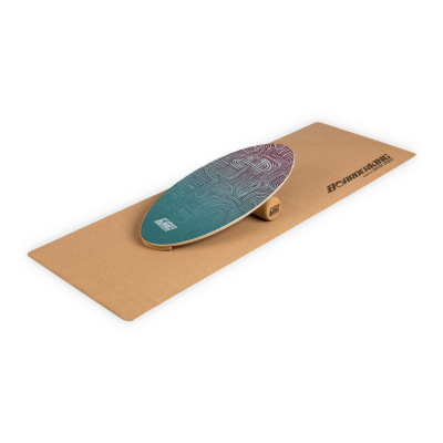 BoarderKING Indoorboard Allrounder, balanční deska, podložka, válec, dřevo/korek (FIA2-AllrounderG/R)