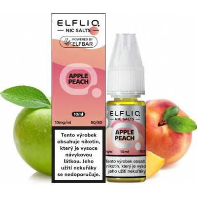 Liquid ELFLIQ Nic SALT Apple Peach 10ml - 10mg (Vyvážený mix sladké broskve a jemně kyselého zeleného jablka)