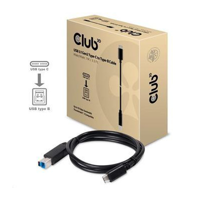Club3D Kabel USB 3.1 typ C Gen2 na USB typ B (M/M), 1m