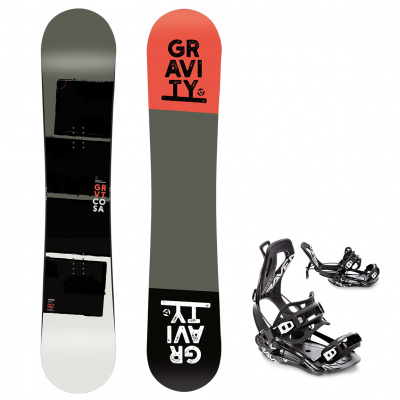 Gravity snowboards Snowboard komplet Gravity Cosa 23/24 + vázání Fastec FT360 black Velikost: 158W cm, Velikost vázání: XL