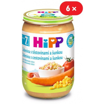 HiPP BIO Zelenina s těstovinami a šunkou - 6× 220 g