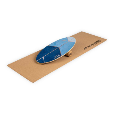 BoarderKING Indoorboard Allrounder, balanční deska, podložka, válec, dřevo/korek (FIA2-AllroundGlam)