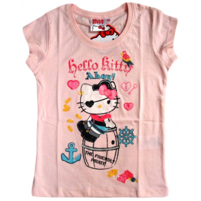 Originální dětské tričko Hello Kitty, růžové, pro holky, 140