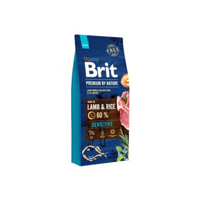 Brit Premium By Nature Sensitive Lamb & Rice 15 kg granule pro psy s jehněčím masem a rýží