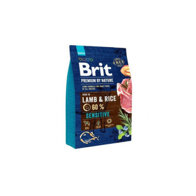 Brit Premium By Nature Sensitive Lamb & Rice 3 kg - granule pro psy s jehněčím masem a rýží