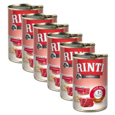 RINTI - Konzerva RINTI SENSIBLE hovězí + rýže 6 x 400 g