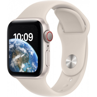 Apple Watch SE (2022) 40mm Cellular Hvězdně bílý hliník s hvězdně bílým sportovním řemínkem MNPH3CS/A