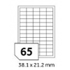 Etikety samolepicí na A4 38,1x21,2 mm bílá, 65 etiket