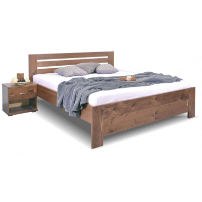 BedWorld Zvýšená postel z masivu Rita, 160x200, 180x200, masiv smrk Povrchová úprava: bílá, Výška rámu: 45 cm