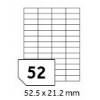 Etikety samolepicí na A4 52,5x21,2 mm bílá, 52 etiket