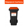 Černá plastová popelnice s oranžovým víkem na nápojové kartony DOPNER 120 l