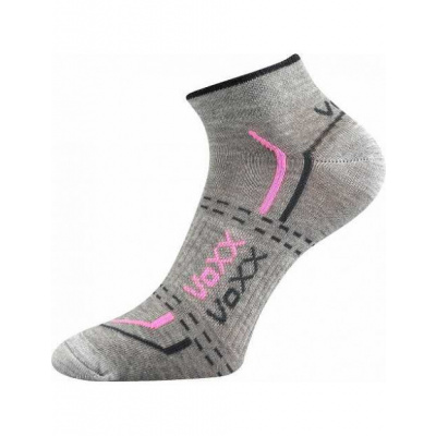 Ponožky VoXX REX 11- balení 3 páry, i nadměrné velikosti 23-25 (35-38) světle šedá / růžová