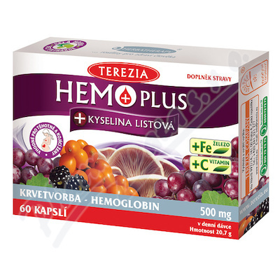 Terezia Company Hemo plus+kyselina listová+železo+vitamin C 60 kapslí