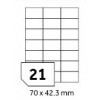 Etikety samolepicí na A4 70x42,3 mm bílá, 21 etiket
