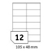 Etikety samolepicí na A4 105x48 mm bílá, 12 etiket