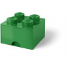 LEGO úložný box 4 s šuplíkem - tmavě zelená