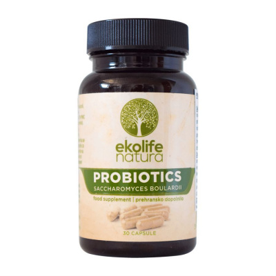 Ekolife Natura Probiotics Saccharomyces Boulardi 30 kapslí (Probiotika Saccharomyces Boulardii)