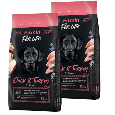 Fitmin dog For Life Duck & Turkey 2 x 12 kg