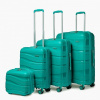 KONO Rodinný cestovní set kufrů s kosmetickým kufříkem, tyrkysový
