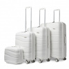 KONO Rodinný cestovní set kufrů s kosmetickým kufříkem, bílý