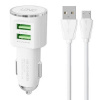 Nabíječka do auta LDNIO DL-C29, 2x USB, 3,4A + kabel Micro USB (bílá)