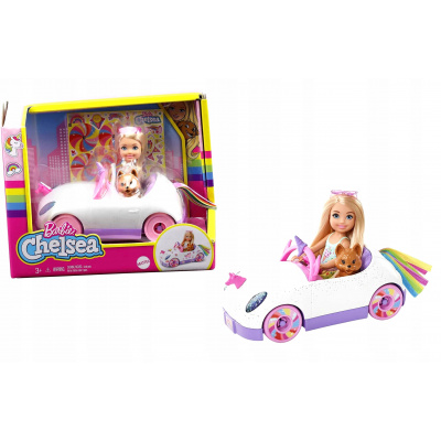 Mattel Barbie Chelsea a kabriolet s nálepkami