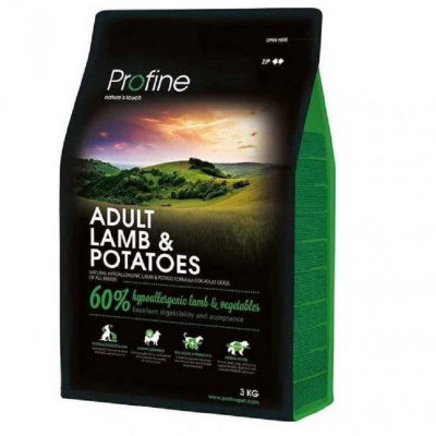 Profine Adult Lamb & Potatoes 3kg (60% jehněčího masa a brambor pro dospělé psy středních plemen.)