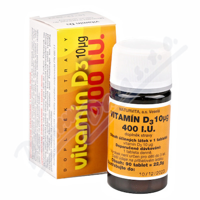 Naturvita Vitamín D3 400 I.U. 90 tablet