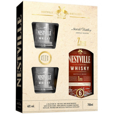 NESTVILLE Whisky Blended 6yo 40% obj. 0,7l Balení: láhev v dárkovém kartonku se dvěma skleničkami