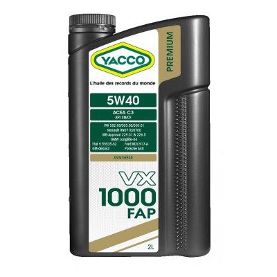 Motorový olej YACCO VX 1000 FAP 5W-40, 2L