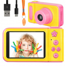 Dětský mini fotoaparát s kamerou na SD kartu růžový
