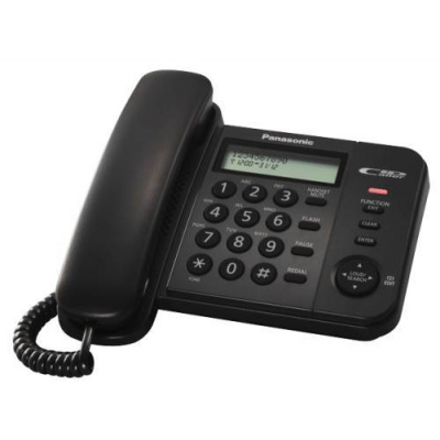 Panasonic KX-TS560FXB - jednolinkový telefon, černý